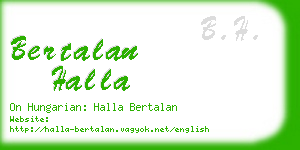 bertalan halla business card